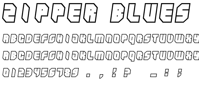 Zipper blues Outline font